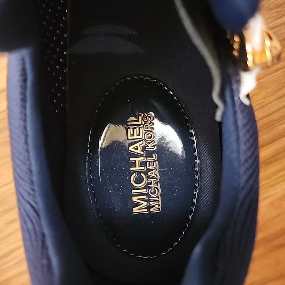 Michael Kors Willis Navy Side-zip Sneakers 8.5 - Picture 6 of 7
